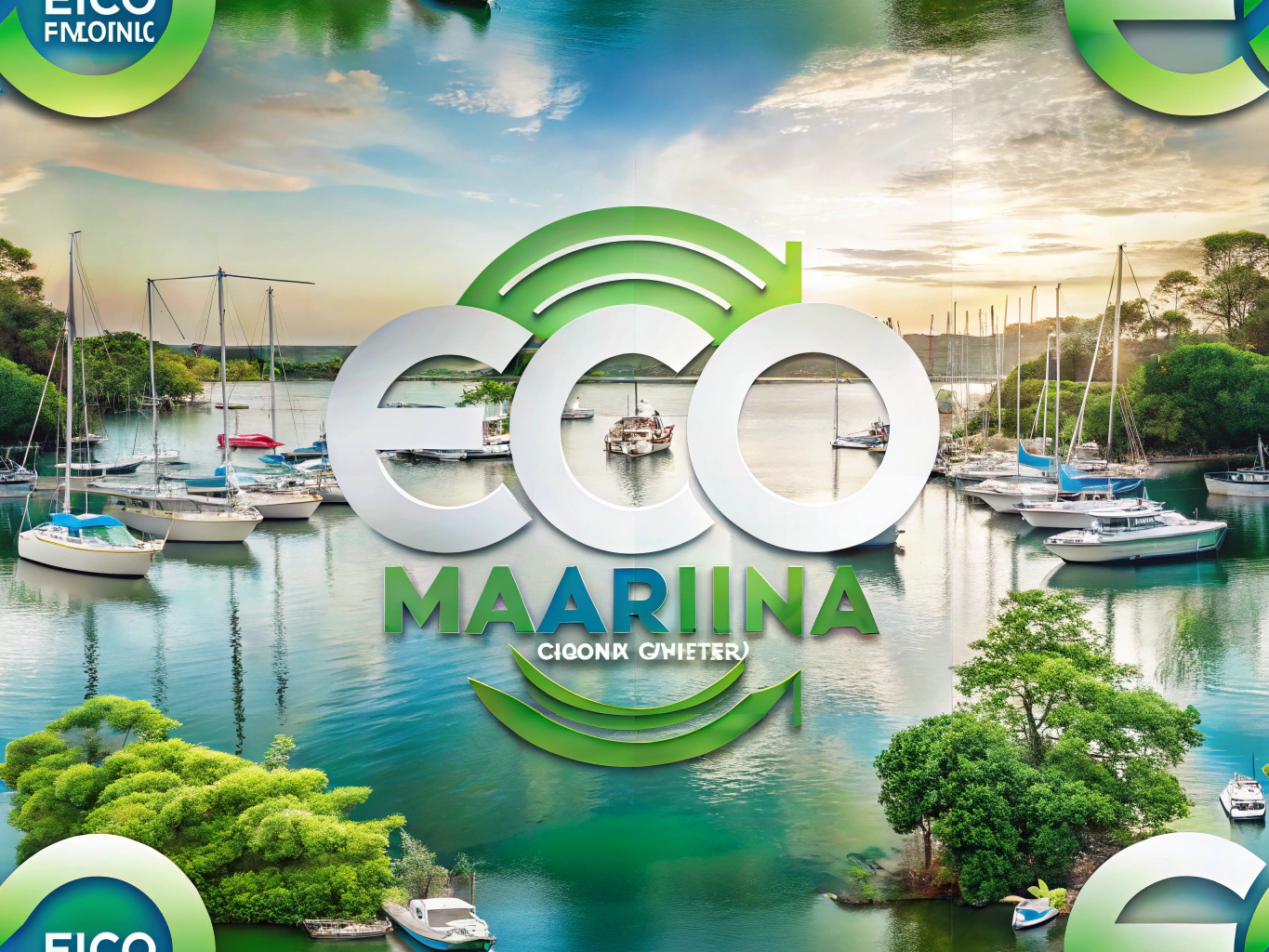 Eco-friendly signage in a marina promoting sustainability for boat and yacht clubs