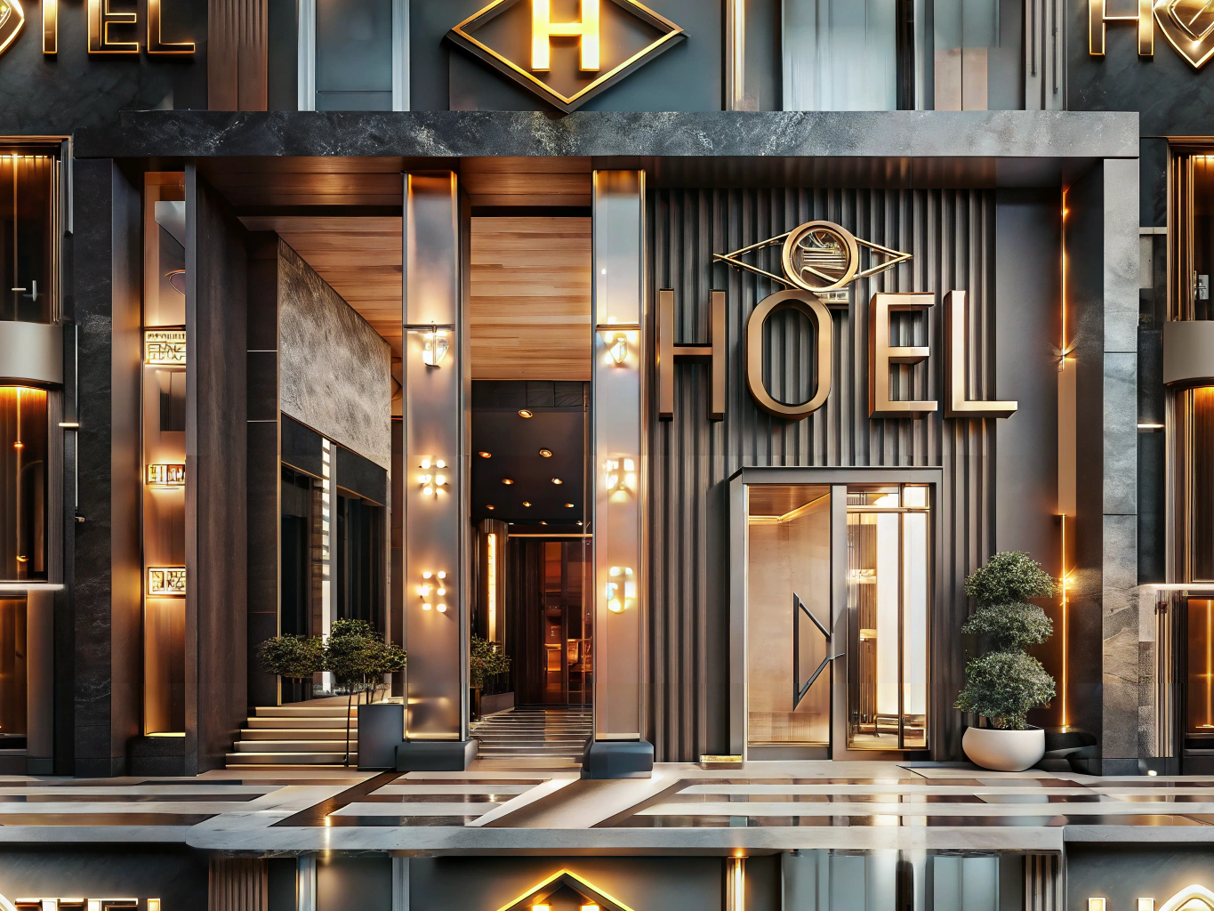 Elegant hotel signage showcasing the importance of font selection for hospitality