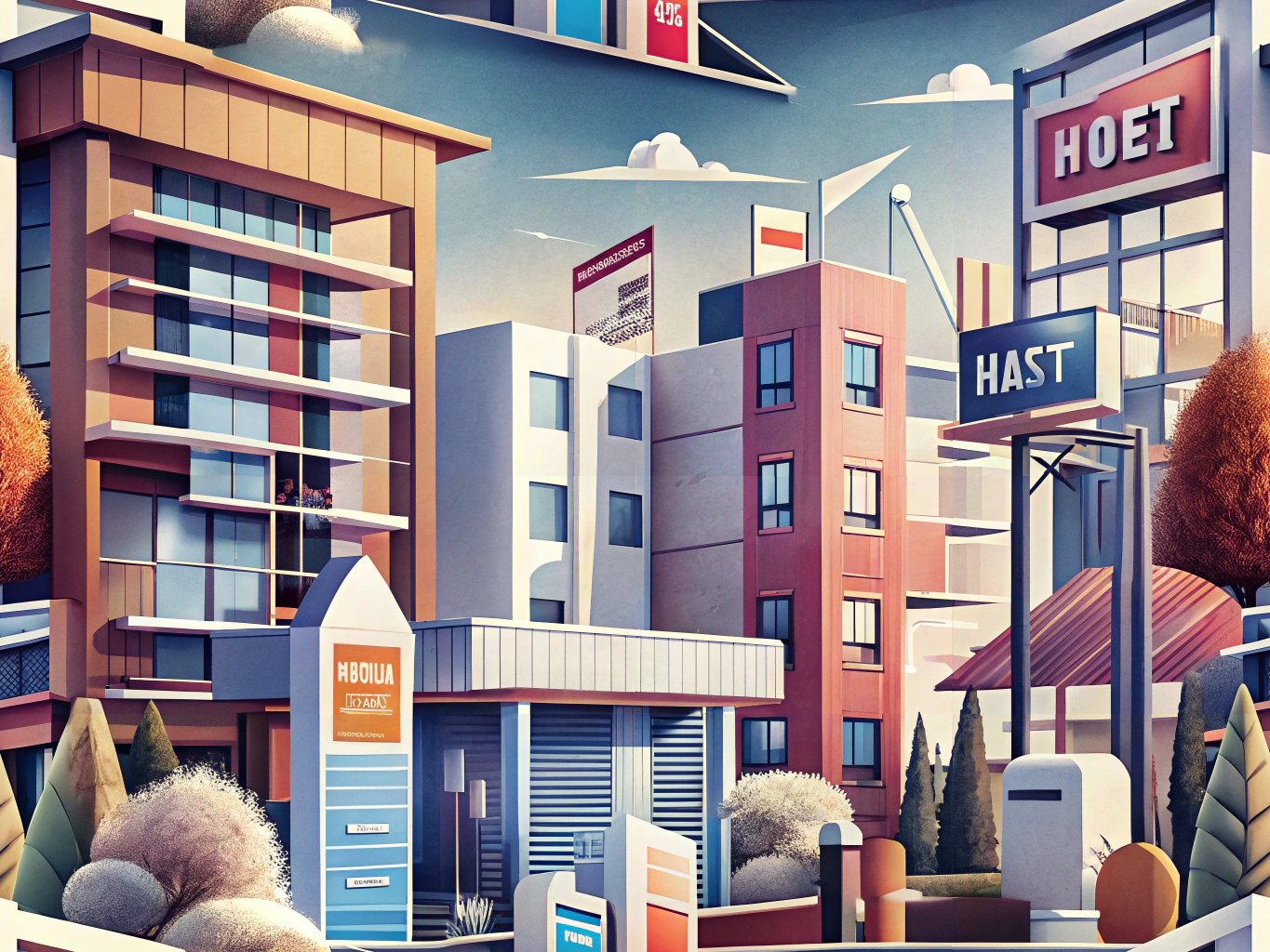 Hotel exterior with outdoor signage highlighting the importance of permits for visibility