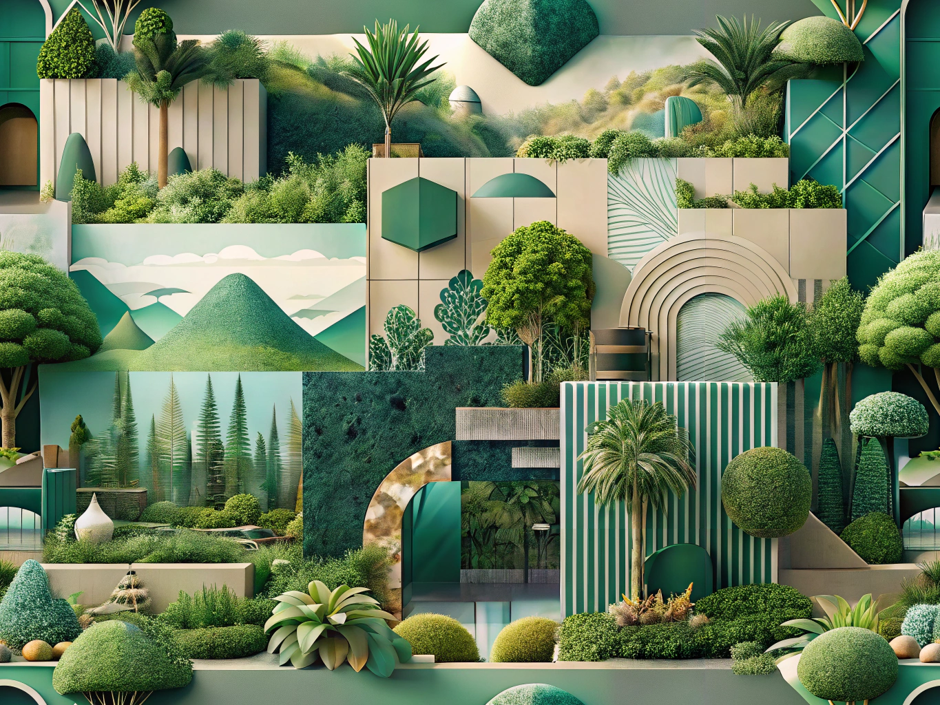 Eco-friendly printing materials and sustainable signage in a natural landscape