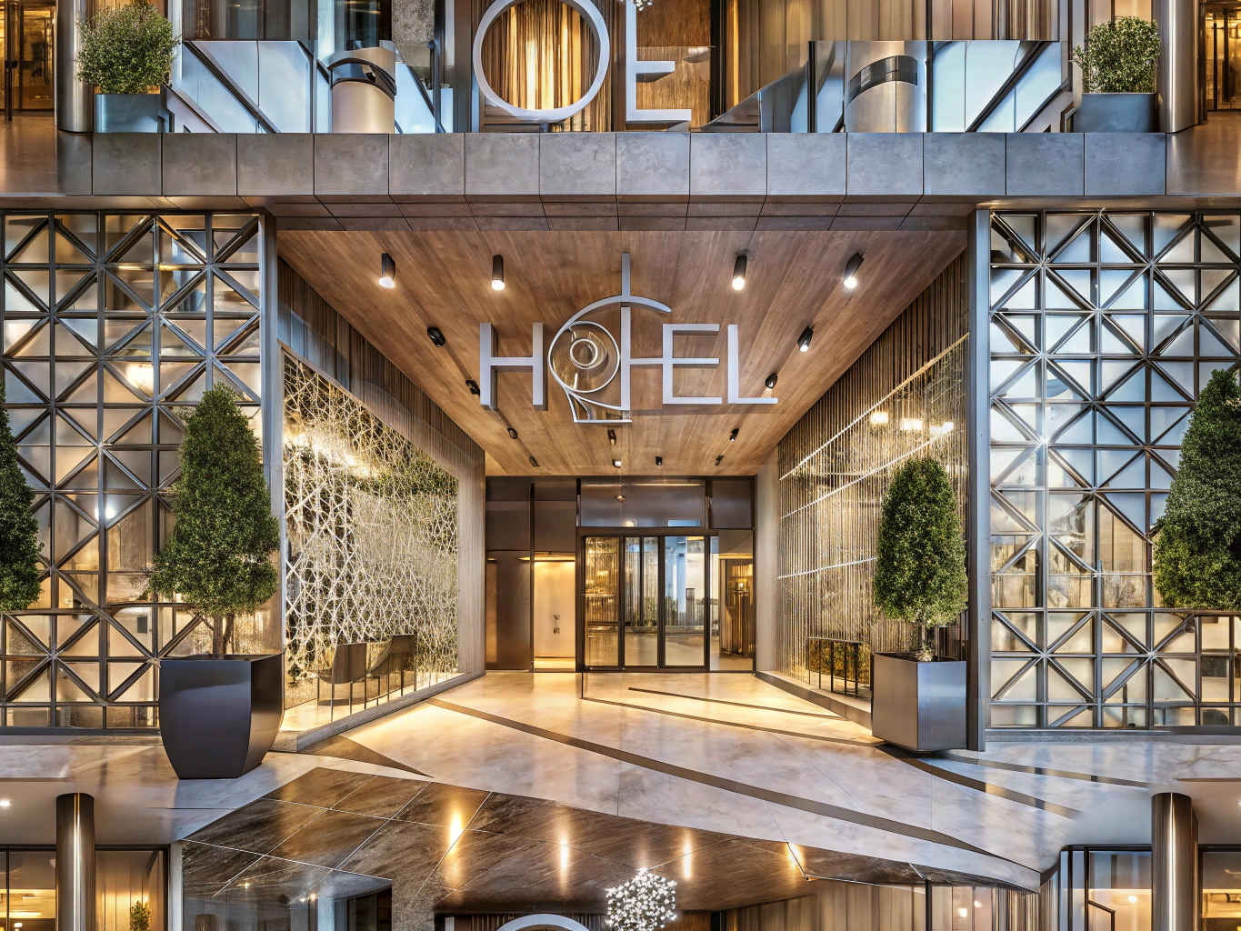 Elegant hotel signage creating a memorable first impression for guests