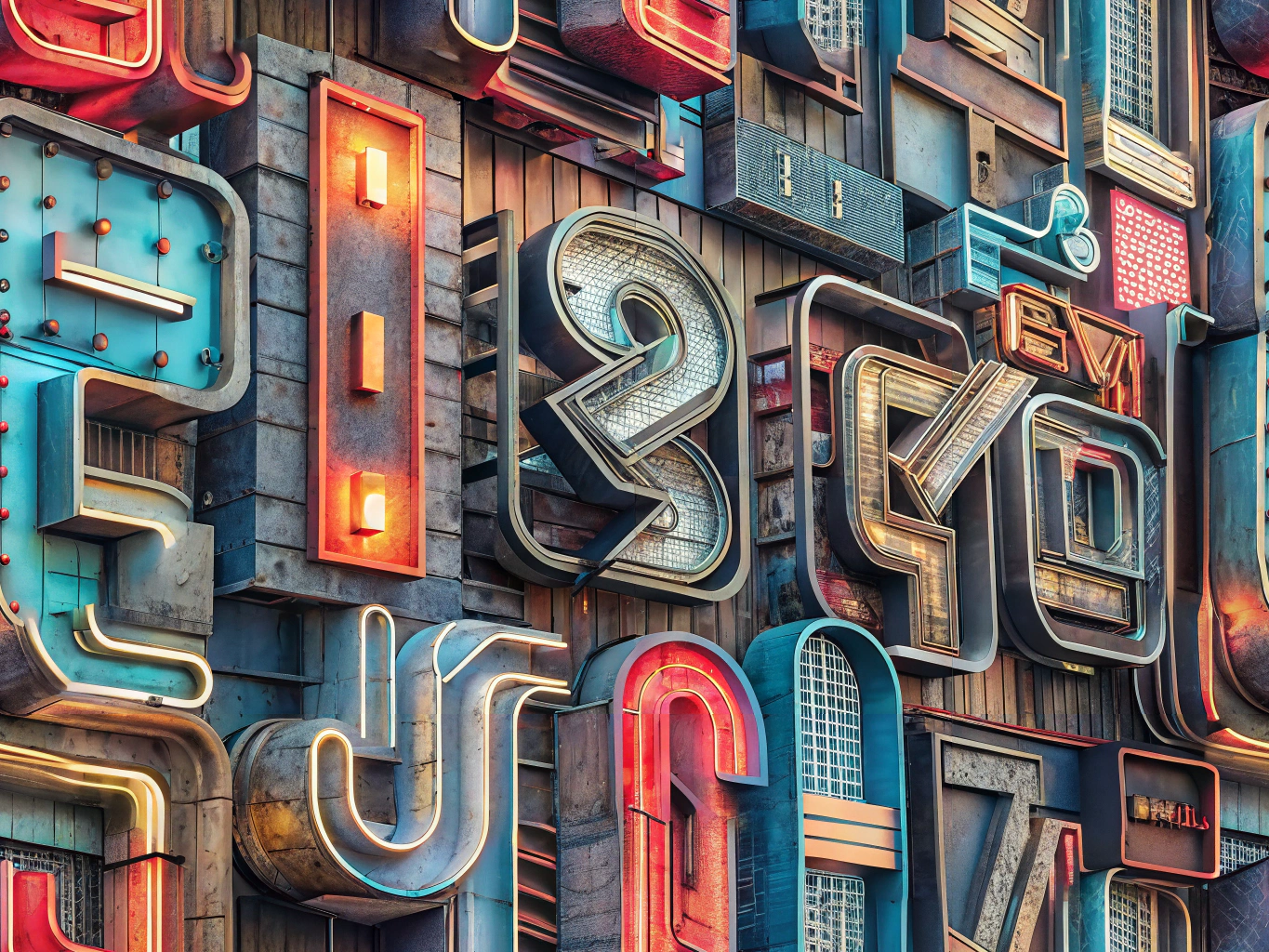 Various types of business signs including neon, LED, metal, and wood showcasing their unique styles and durability.
