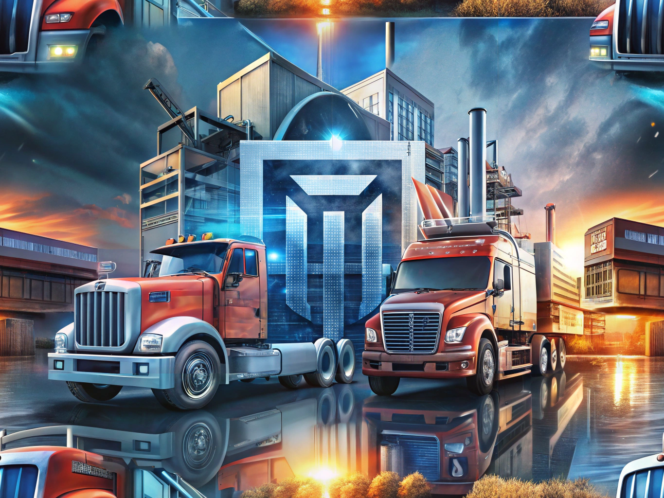 Creative workspace for designing eye-catching business logos for trucking companies