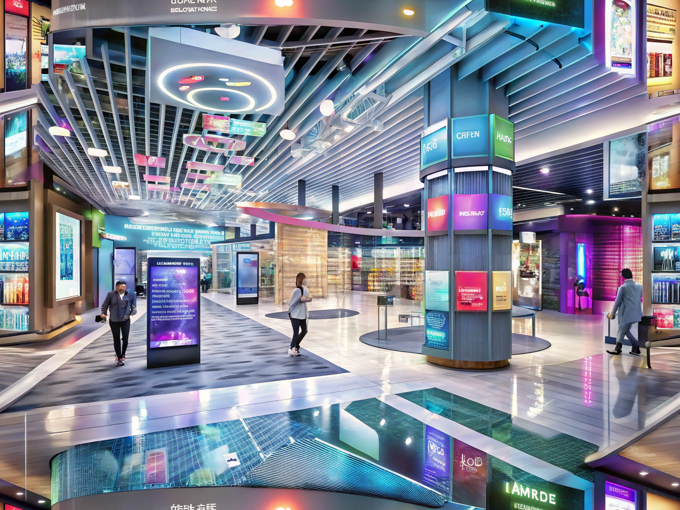 Augmented reality enhancing print and signage marketing in a modern retail space