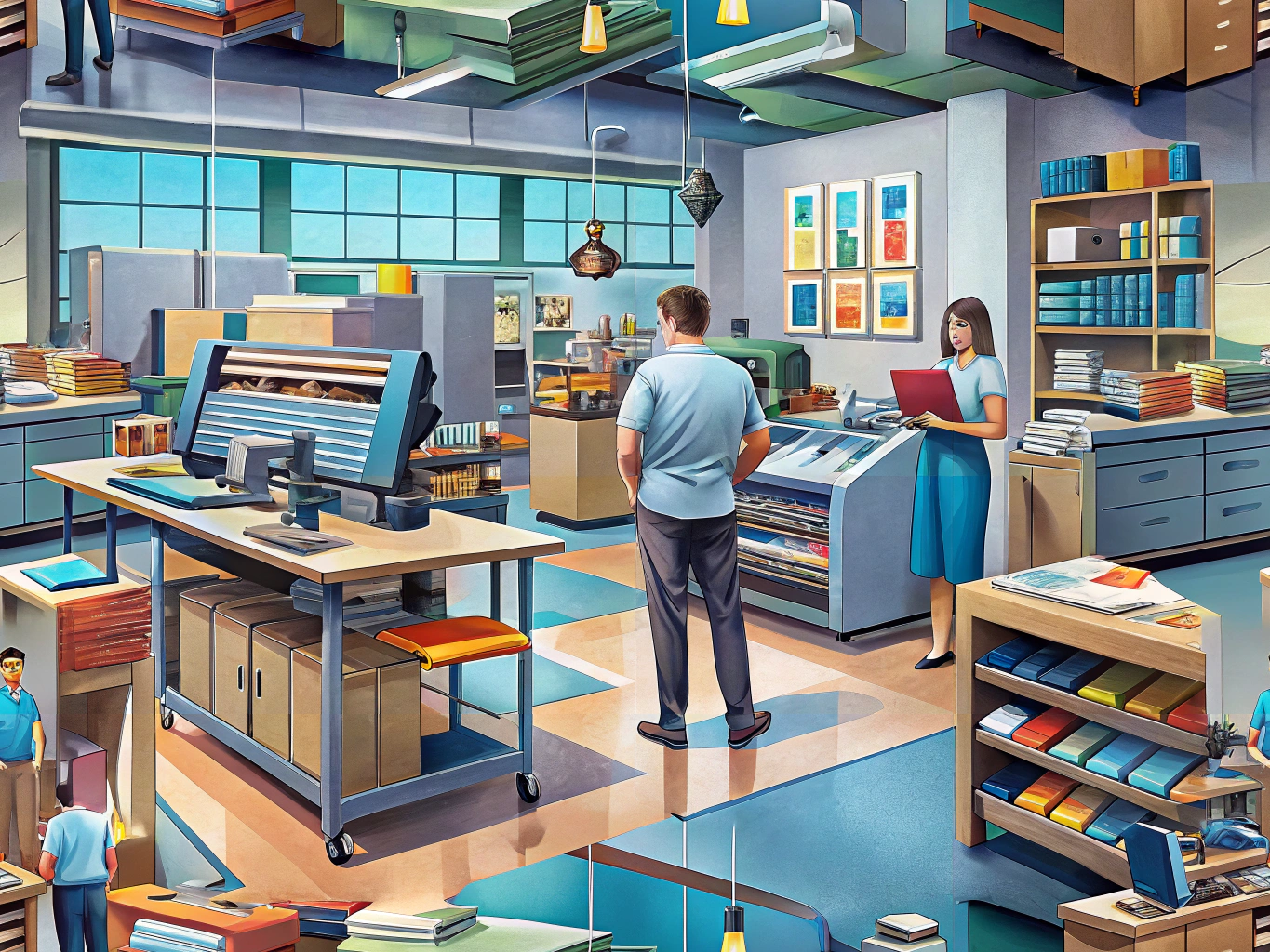 Print shop assisting with school printing needs and services