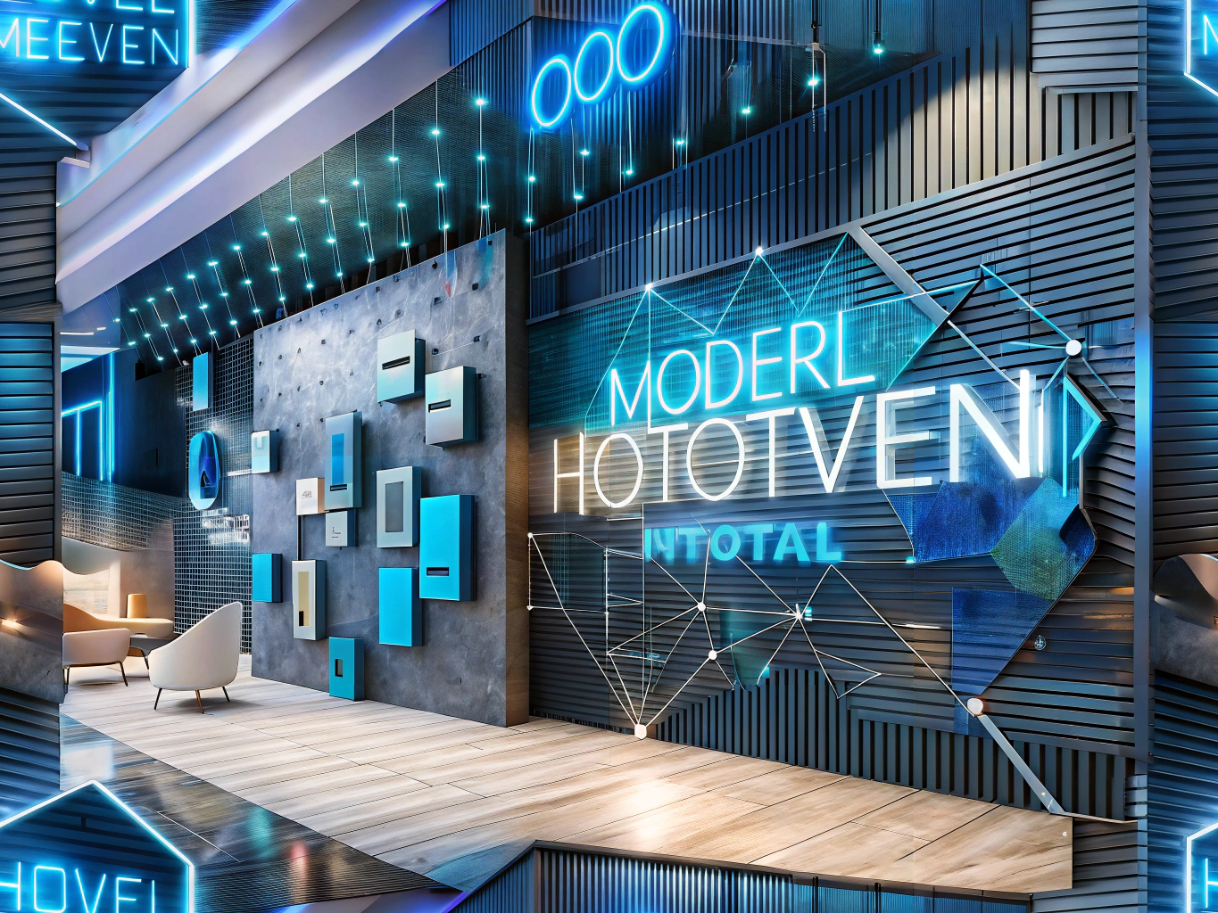 Innovative hotel signage showcasing data-driven design with technology and creativity
