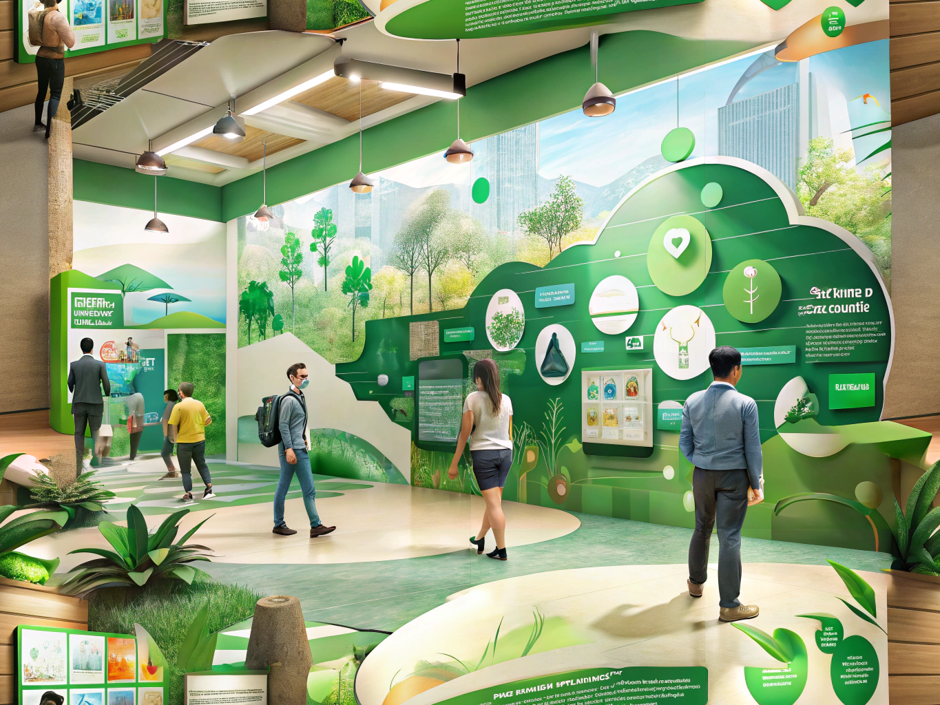 Eco-friendly signage in a school promoting sustainability and environmental awareness