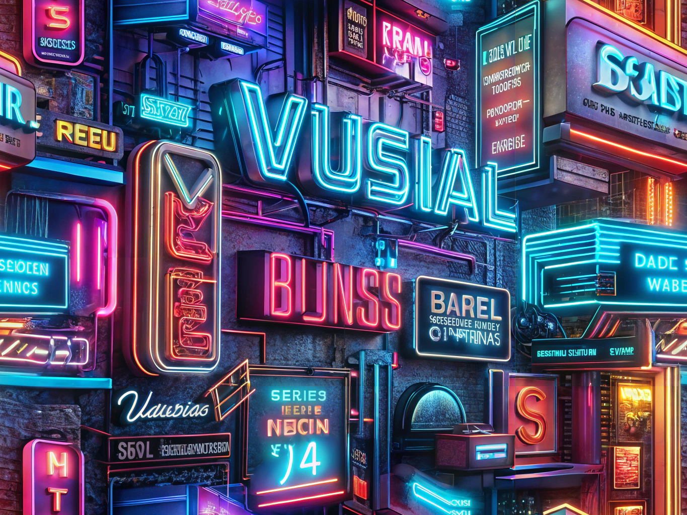 Various types of business signs including neon, LED, metal, and vinyl showcasing durability and longevity