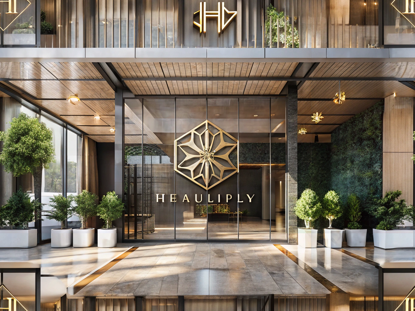 Elegant hotel entrance sign showcasing branding and hospitality