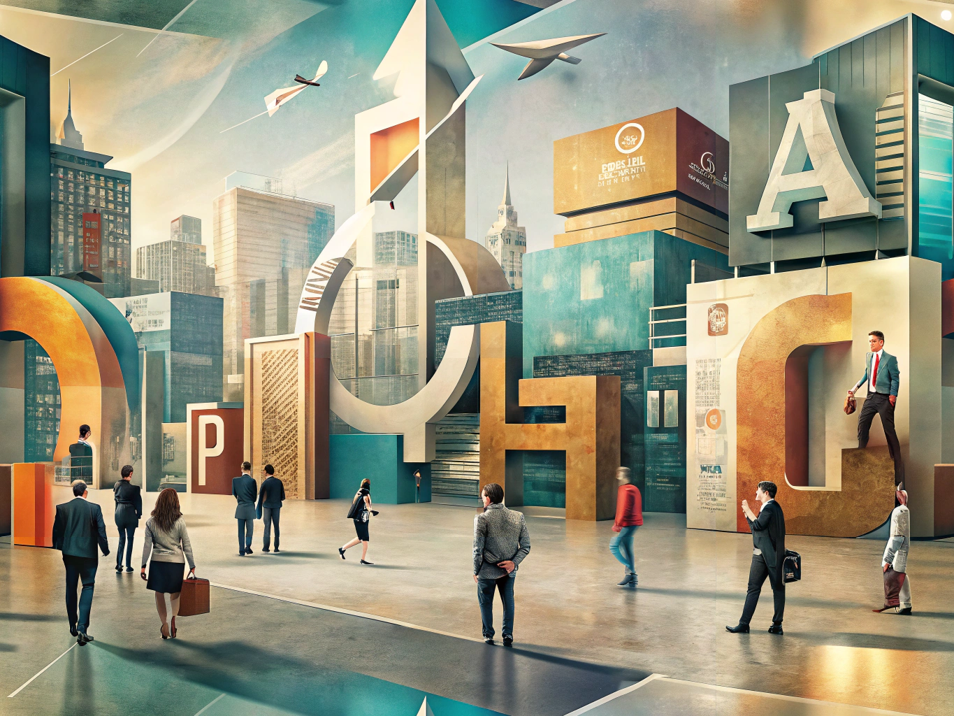 Architects and designers analyzing various signage with different typography styles