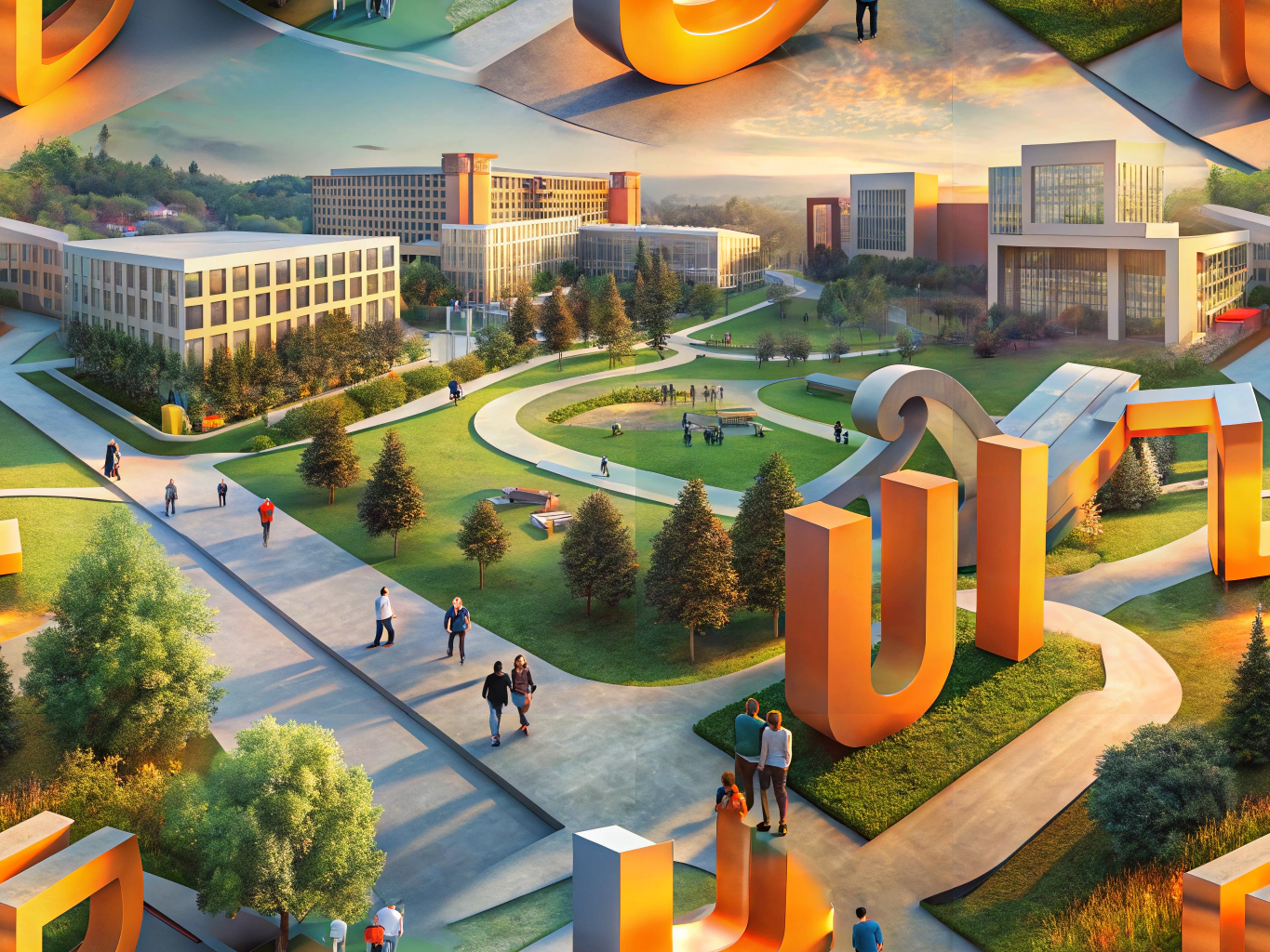 3D letter signs enhancing university brand visibility on campus